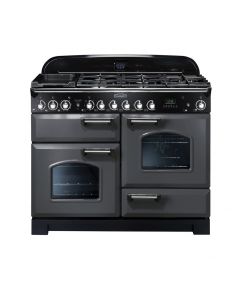 Rangemaster CDL110DFFSL/C Classic Deluxe Slate/Chrome Trim Range Cooker