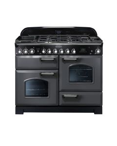 Rangemaster CDL110DFFSL/C Classic Deluxe Slate/Chrome Trim Range Cooker