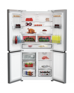 Blomberg KQD114VPX 90.8cm Dual Cooling American Style Fridge Freezer - Brushed Steel