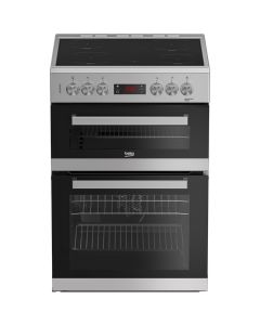 Beko 60cm Double Electric Oven with Ceramic Hob Silver EDC634S