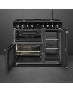 Smeg CX93GMBL 90cm Concert Dual Fuel Range Cooker-Black LPG ONLY 