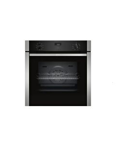 Neff B1ACE4HN0B 59.4cm Built In Electric CircoTherm Single Oven - BLACK/STEEL