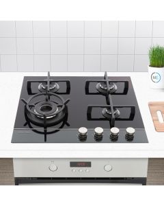 FISHER & PAYKEL CG604DLPGB1 60CM 4 BURNER GAS HOB ON GLASS